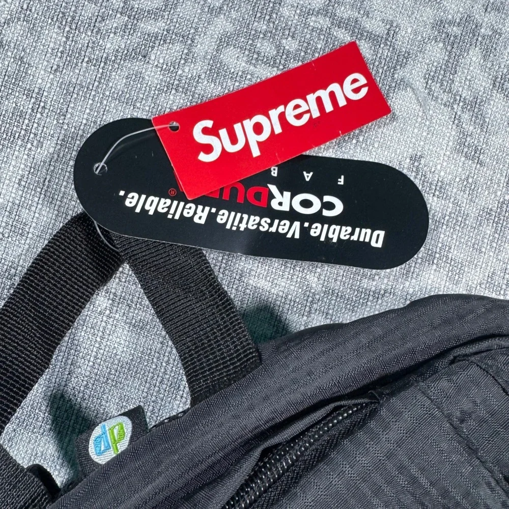 Supreme Backpack Unisex OS Black Cordura Ripstop Logo Streetwear Gorpcore Bag